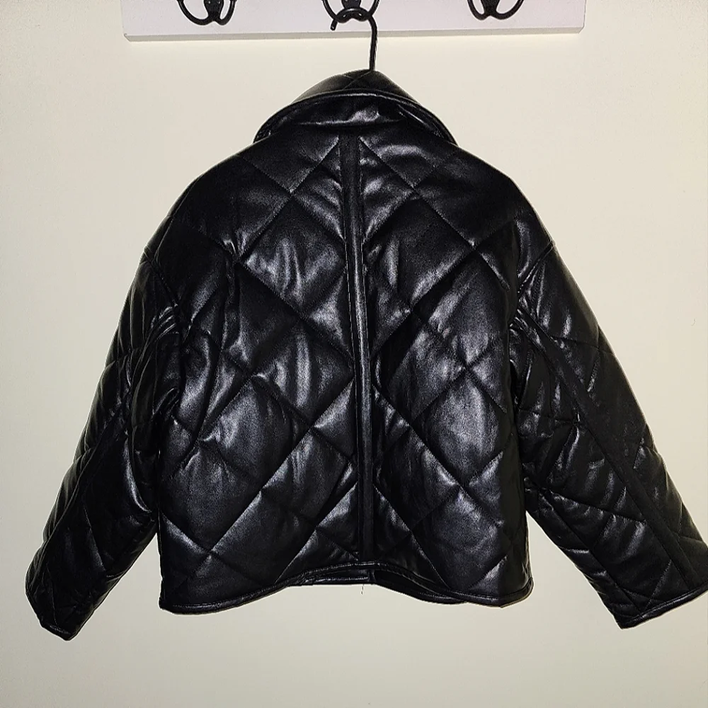 NWT Elie Tahari Faux Leather Quilted Jacket NWT - Picture 2 of 7